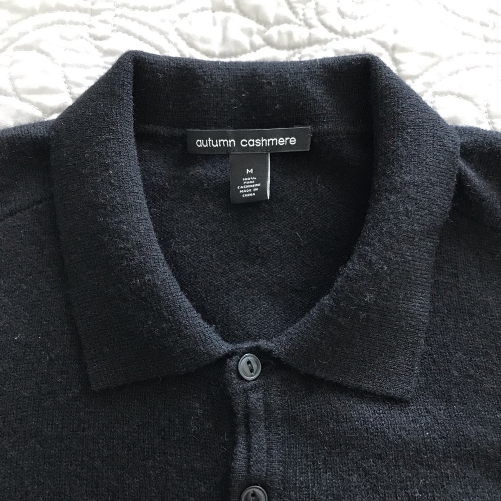 Autumn cashmere black cashmere polo